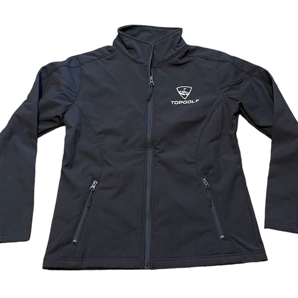 Top Golf Embroidered Women's Black Full Zip Jacket Size Medium NEW